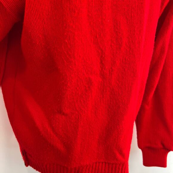 Vintage Pennleigh Acrylic Knit Cardigan Red Sweater - Picture 6 of 7